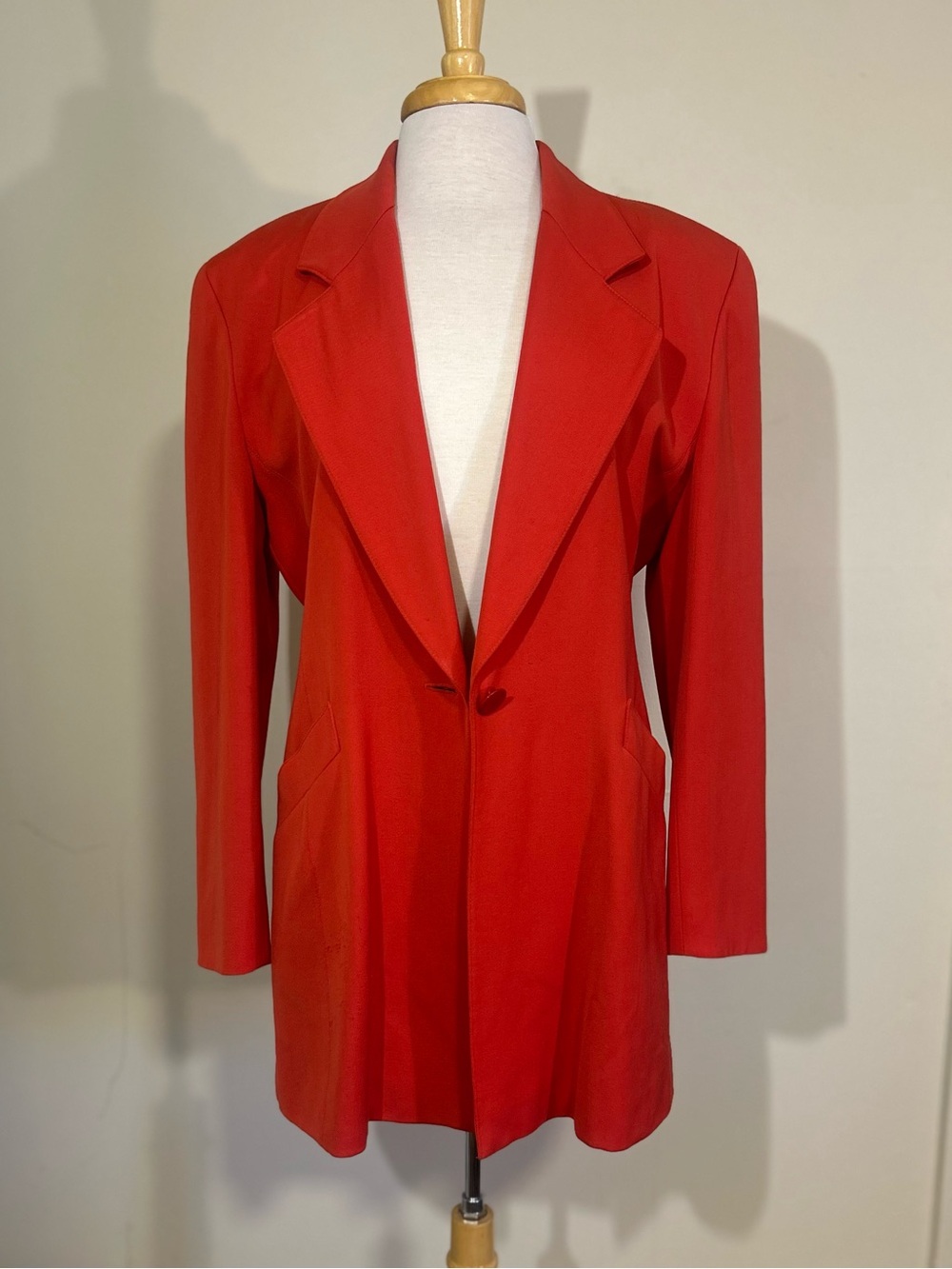 Escada Wool Blazer in Red with Red Buttons size US 8